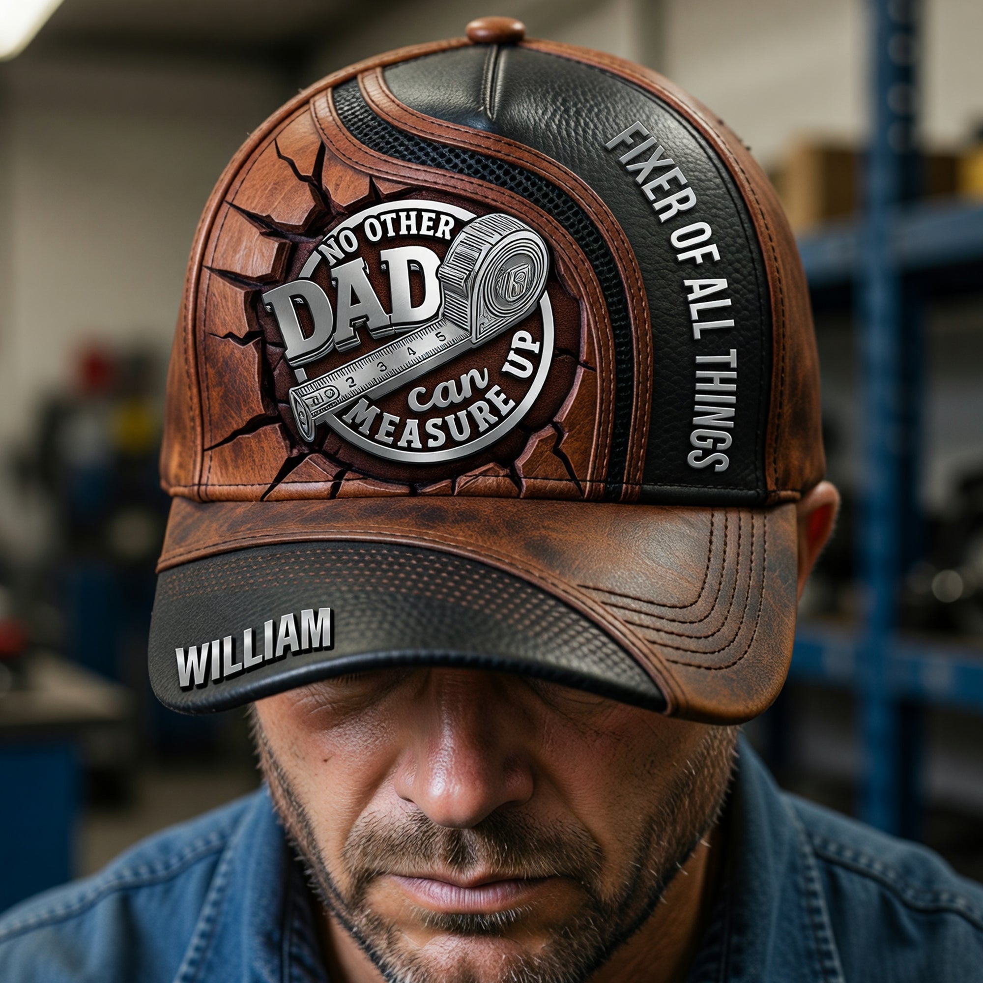No Other Dad Can Measure Up - Personalized Top Handy Dad Classic Cap - Unique Gift for Dads and Grandpas Caps PopCulturePrints
