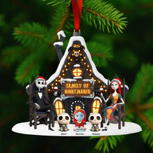 Load image into Gallery viewer, “Bring Joy to Your Spooky Family Holiday!” - Spooky Family Christmas Ornament - Personalized Gift for Families Ornament PopCulturePrints
