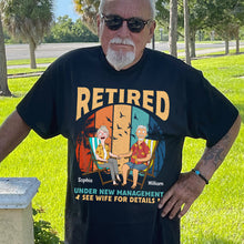 Load image into Gallery viewer, Retirement Vibes: &#39;Under New Management&#39; Personalized Couple Shirt Shirts PopCulturePrints
