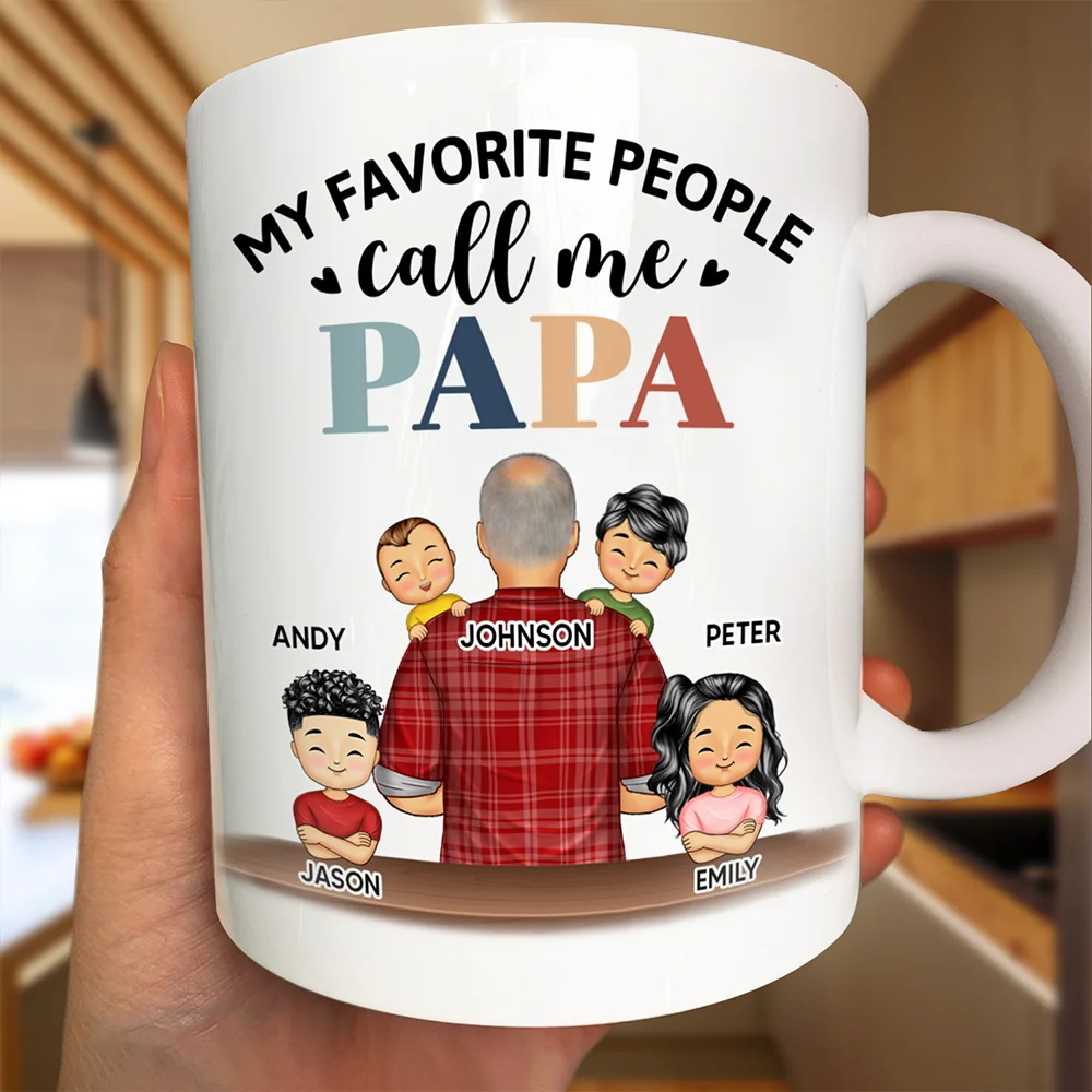 My Favorite People Call Me Papa - Personalized Mug for Dads Mug PopCulturePrints