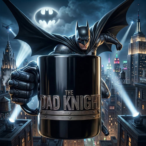 “The Dad Knight – A Hero in Every Sip” - Personalized Magic Mug for Dad and Kids - Perfect Father's Day Gift Coffee Mug PopCulturePrints
