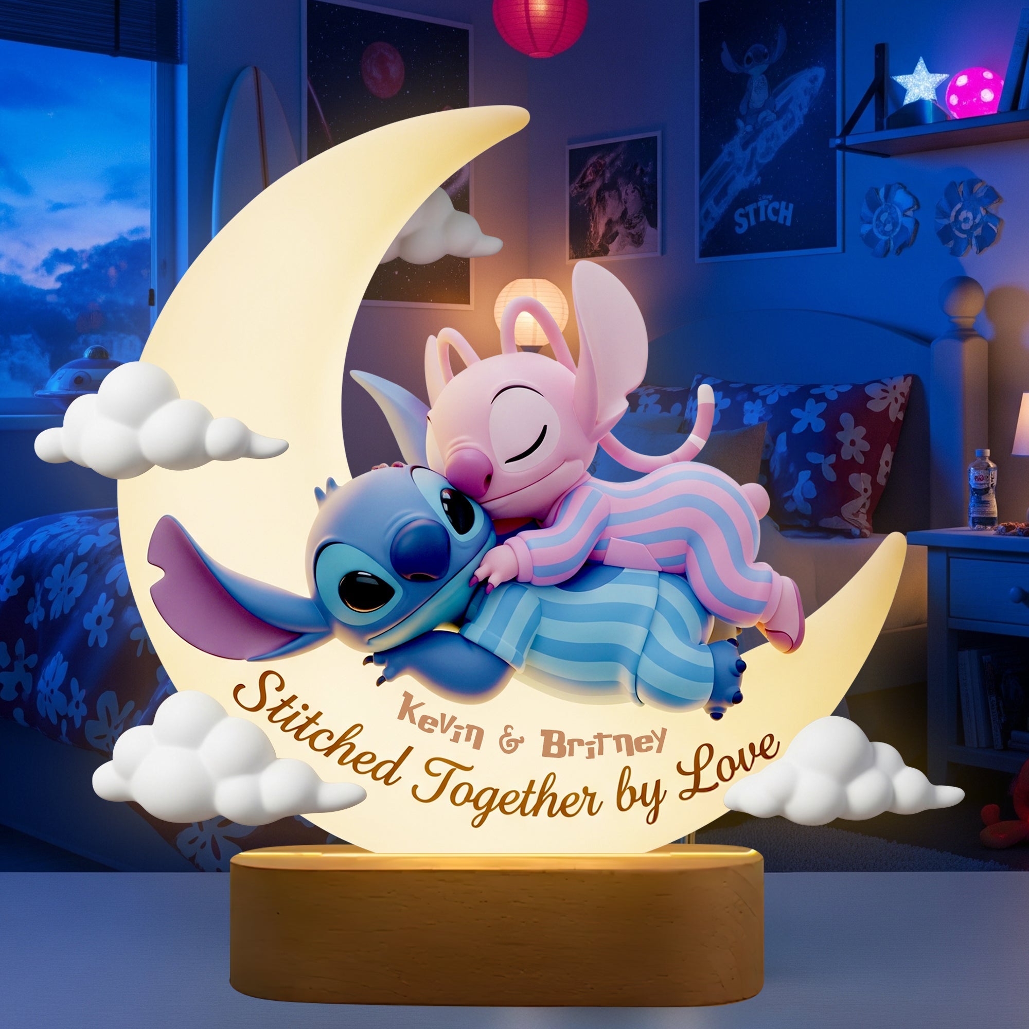 Stitched Together by Love – Personalized LED Light Gifts for Couples Led Night Light PopCulturePrints