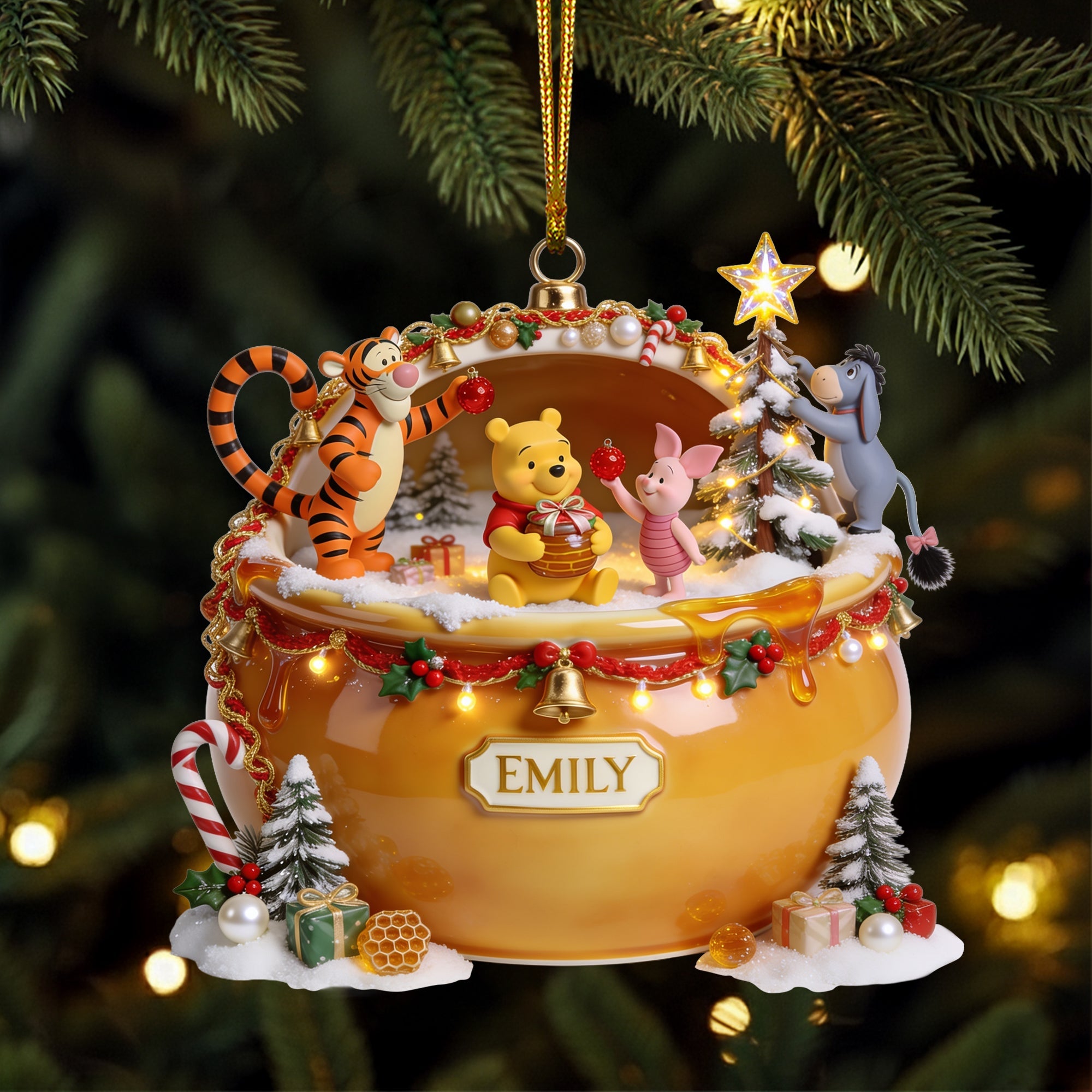 “Celebrate the Magic of Christmas!” - Sweet Holiday Acrylic Ornament, Personalized Gift for Everyone