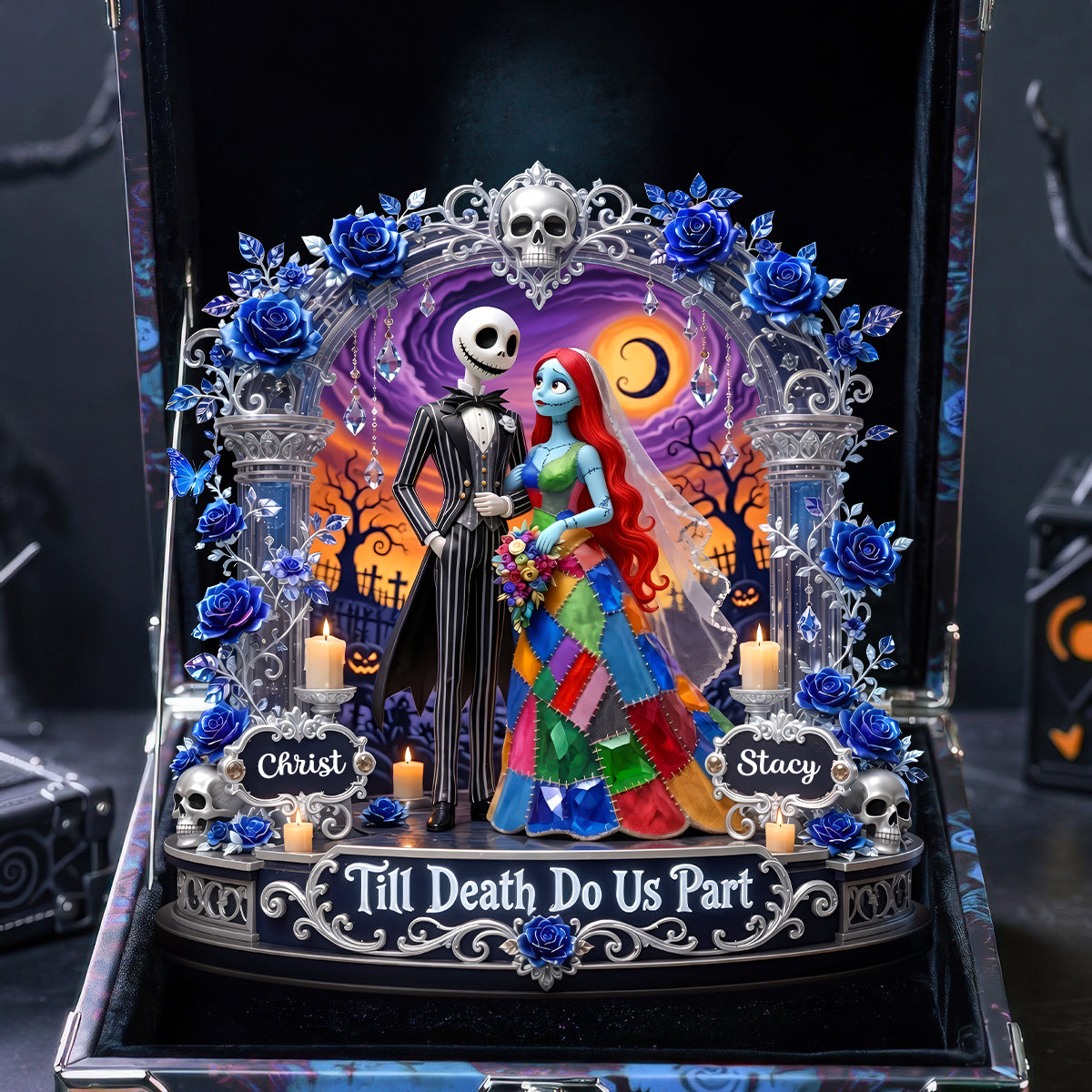 "Till Death Do Us Part" - Spooky Couple Acrylic Plaque - Personalized Gift for Couples, Customizable for Any Occasion