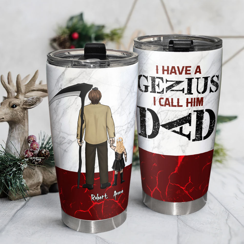 Personalized Genius Dad Tumbler - Unique Father's Day Gift Tumbler Cup PopCulturePrints