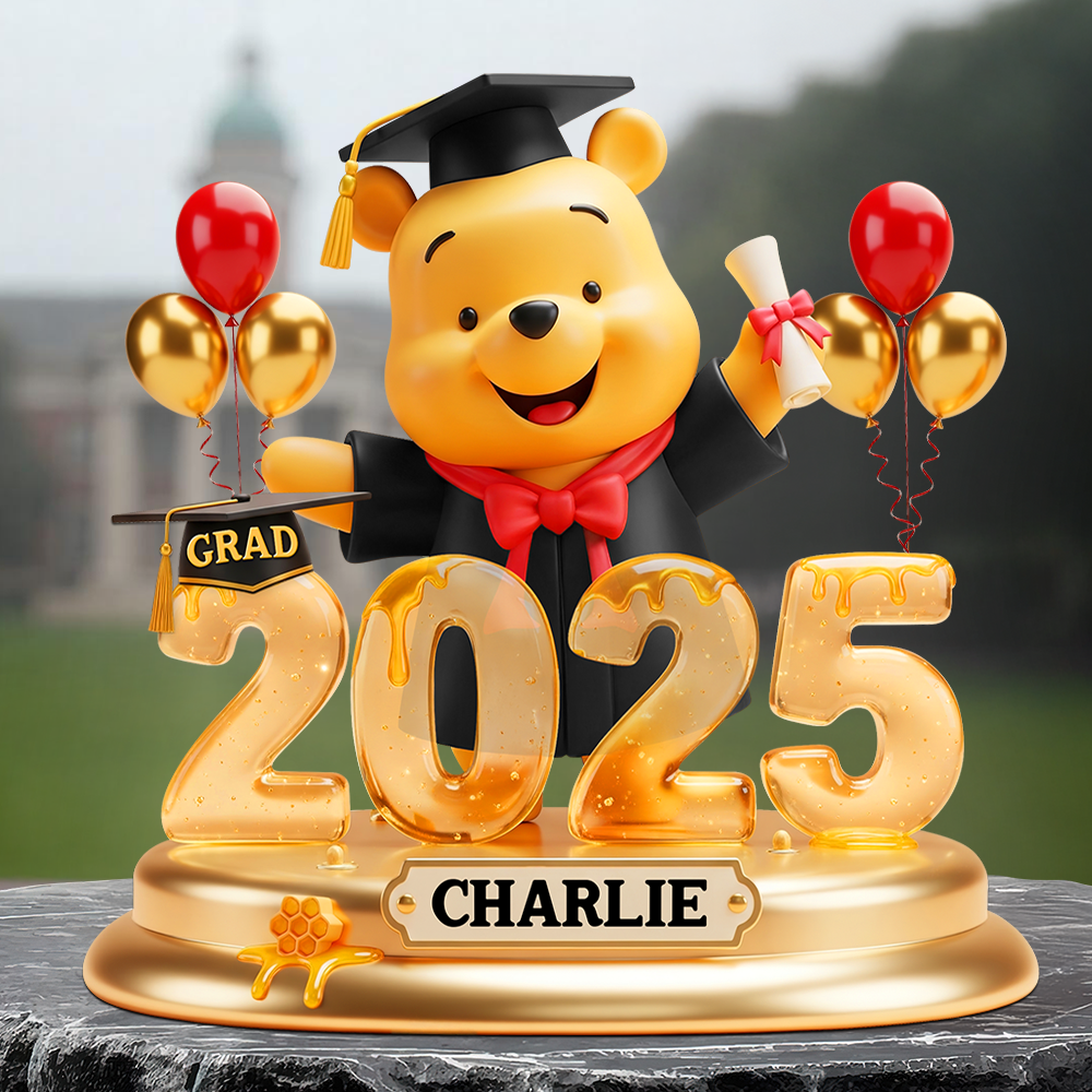 Celebrate Your Achievement! Bear Graduation Plaque - Personalized Gifts For Graduates Shaped Plaques PopCulturePrints