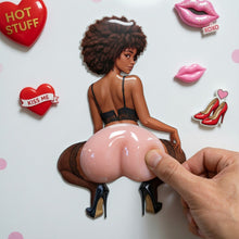 Load image into Gallery viewer, "Naughty Girl to Spice Up Your Kitchen - Custom Photo Acrylic Fridge Magnet for Couples" Fridge Magnet PopCulturePrints
