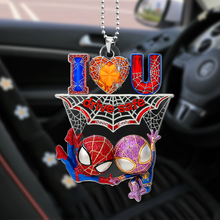 Load image into Gallery viewer, &quot;Drive Safe, My Love!&quot; - Personalized Wall-Crawler Couple Car Ornament for Couples Ornament PopCulturePrints
