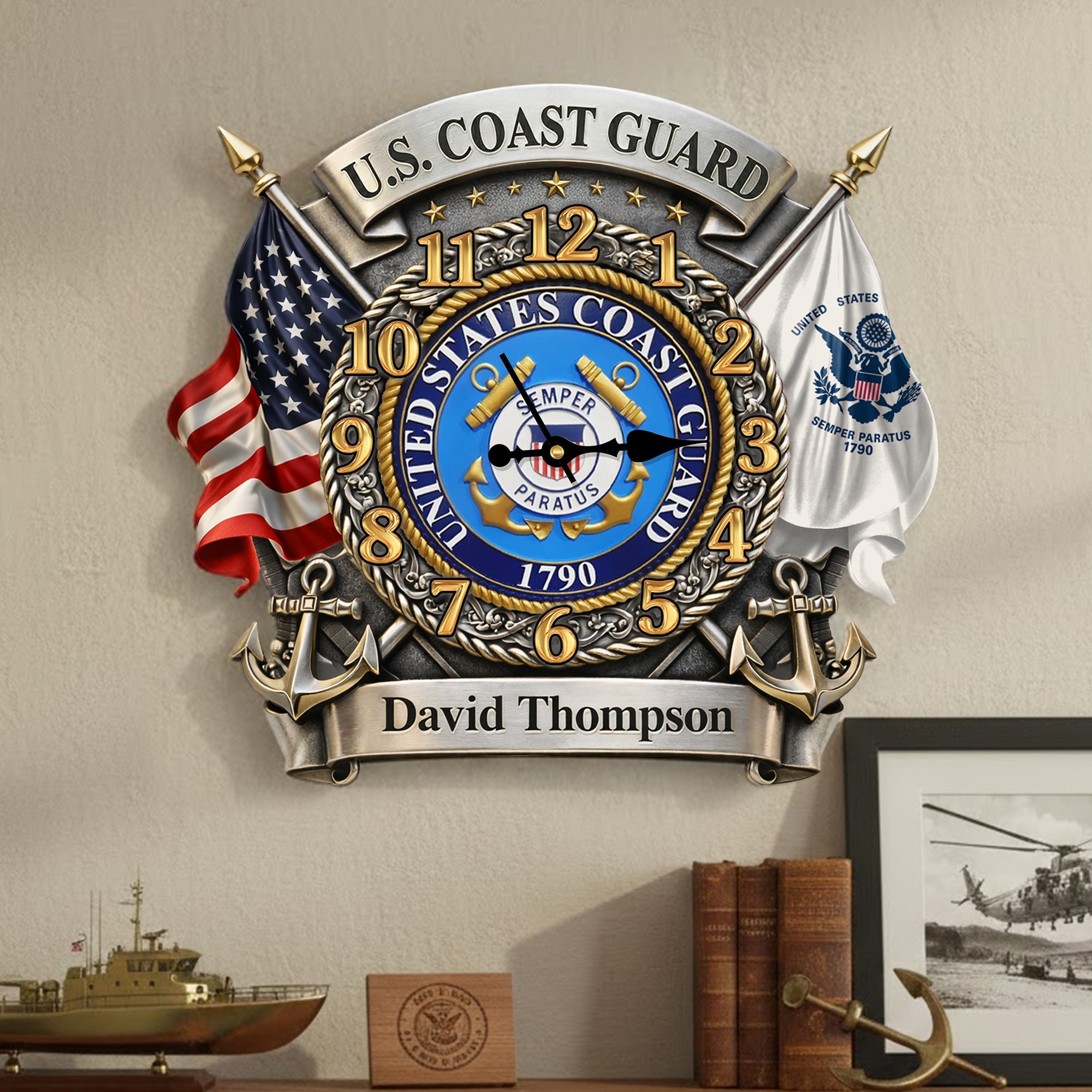 Honor The Past - Custom Veteran Wall Clock - Perfect Gift for Military Heroes Hanging Wall Clock PopCulturePrints