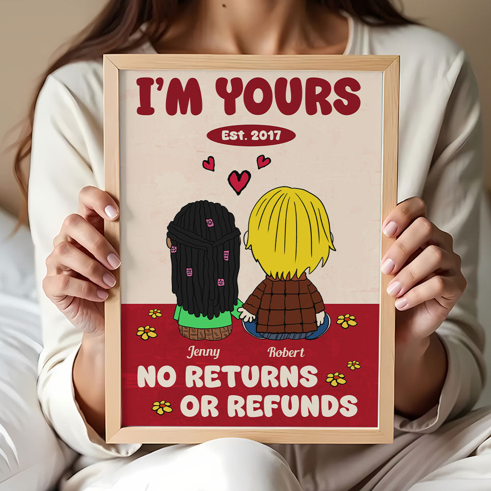 Personalized Couple Canvas Print - 'I'm Yours' Anniversary Gift Poster & Canvas PopCulturePrints