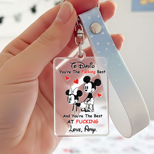 You're The Fucking Best - Personalized Cheeky Couple Keychain Keychains PopCulturePrints