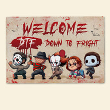 Load image into Gallery viewer, Welcome DTF Horror Characters Doormat
