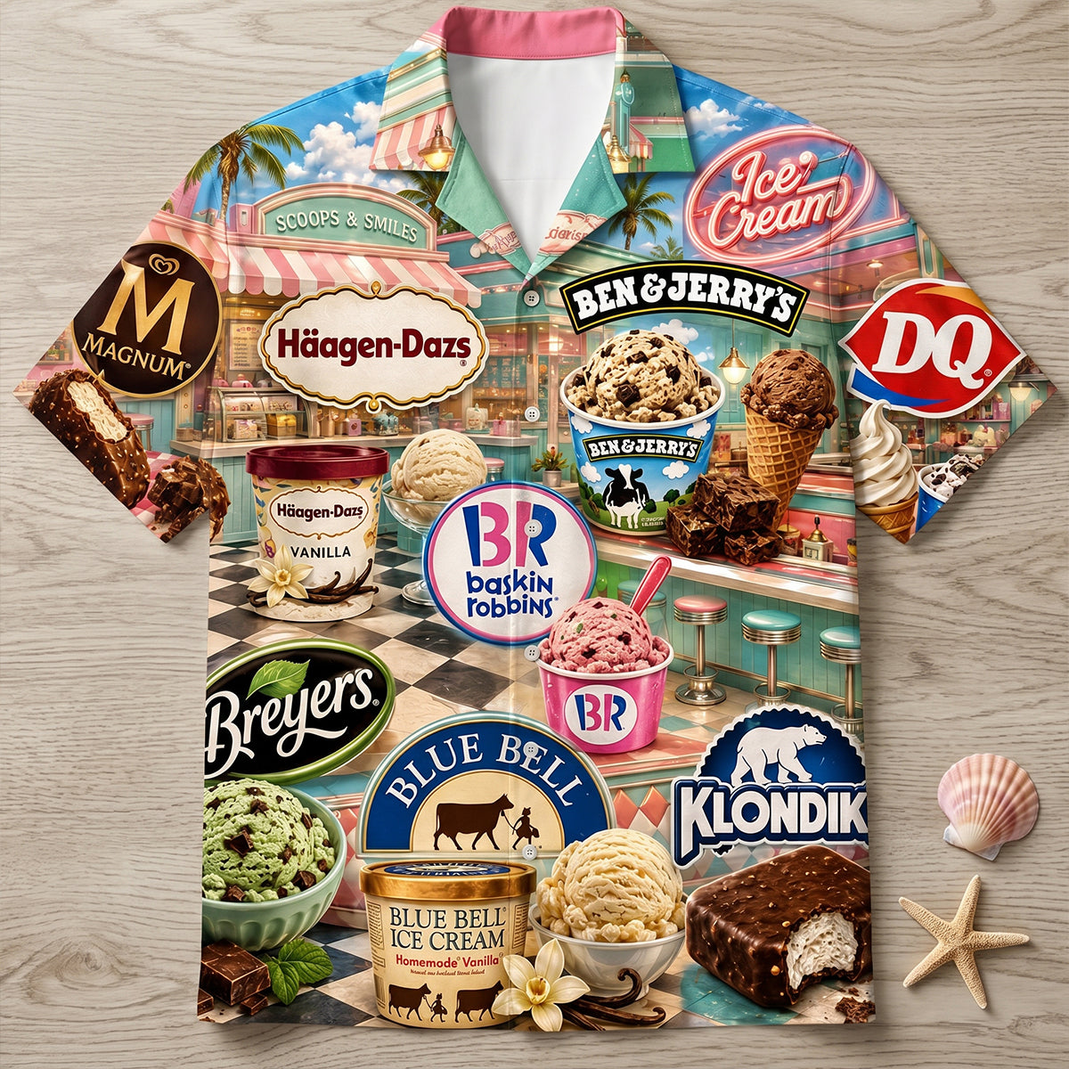 Chill Out in Style: Sweet Summer Hawaiian Shirt - Personalized Gifts for Ice Cream Lovers