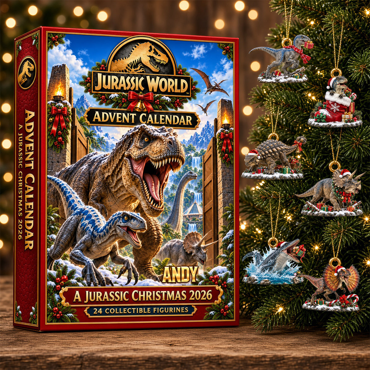 A Jurassic Christmas 2026 - Personalized Roaring Creatures Advent Calendar Blind Box
