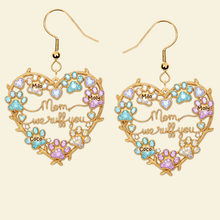 Load image into Gallery viewer, “Mom, we ruff you” - Personalized Paw Print Earrings - Custom Gift for Dog Lovers Earrings PopCulturePrints

