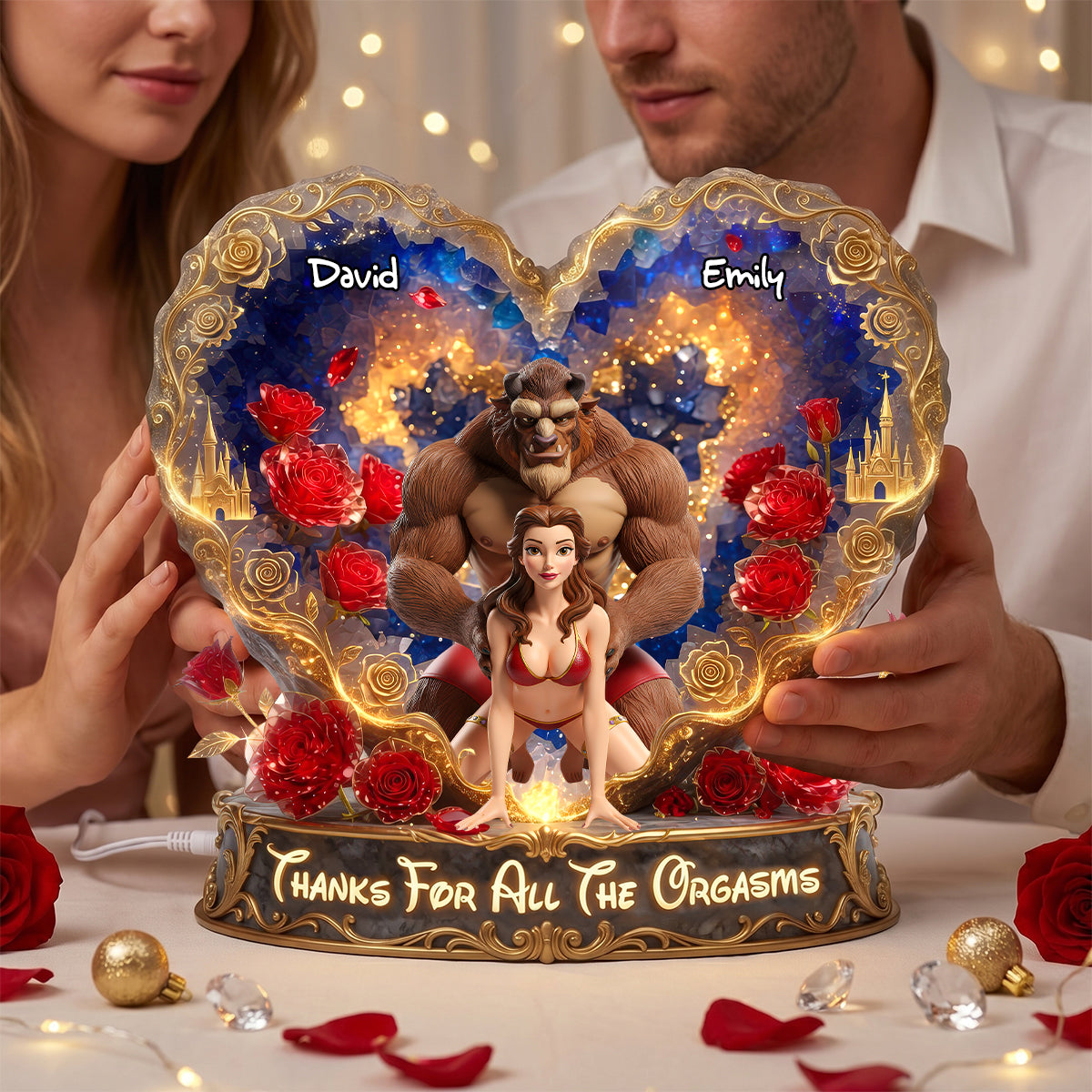 "Thanks For All The Orgasm" - Romantic Anniversary Light Box - Personalized Gift for Lovers