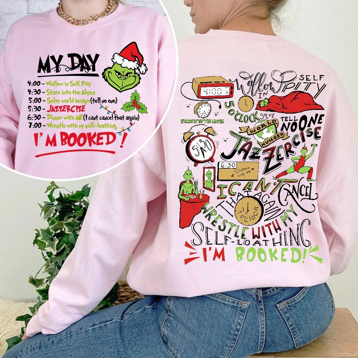 Grinch Christmas Daily Schedule Sweater – Holiday Fan Gift