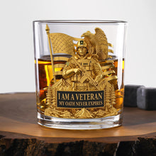 Load image into Gallery viewer, Proud Soldier - I Am A Veteran Whiskey Glass - Personalized Gift for Veterans Whiskey Glass PopCulturePrints
