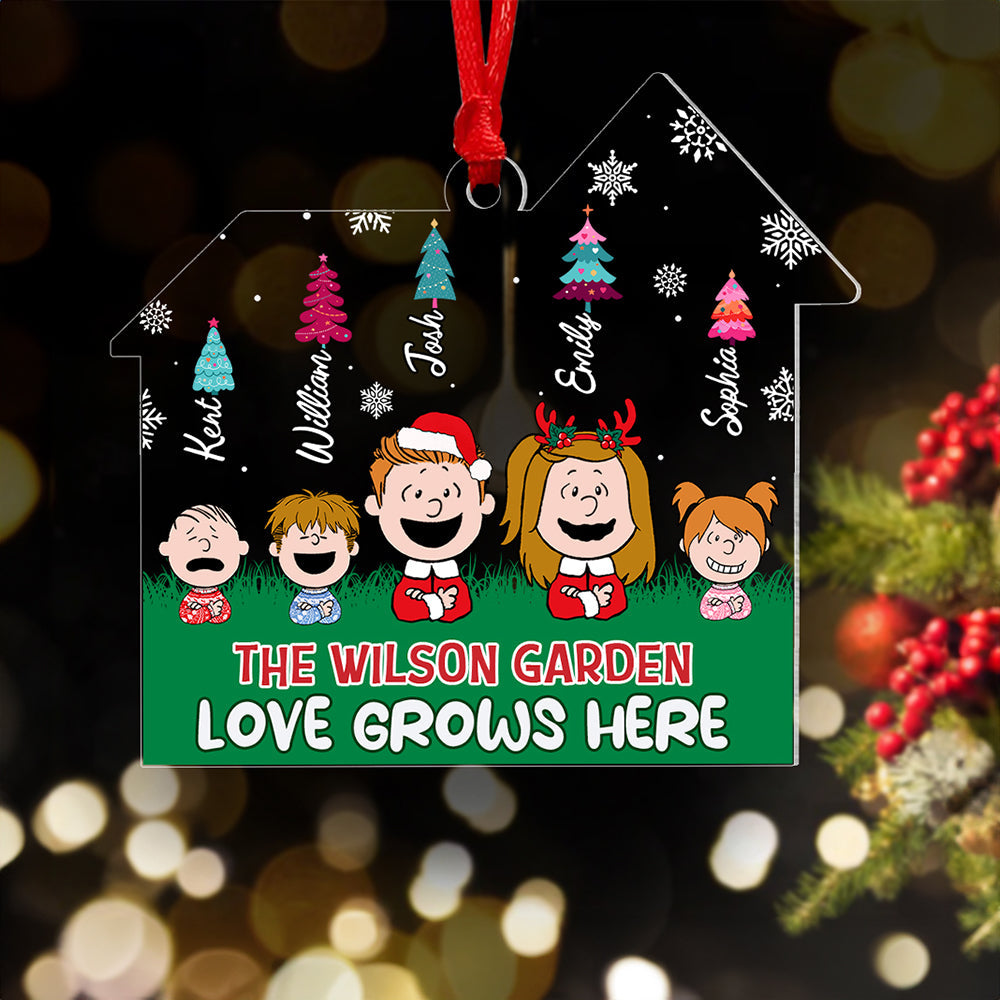 Personalized Family Christmas Ornament – Love Grows Here