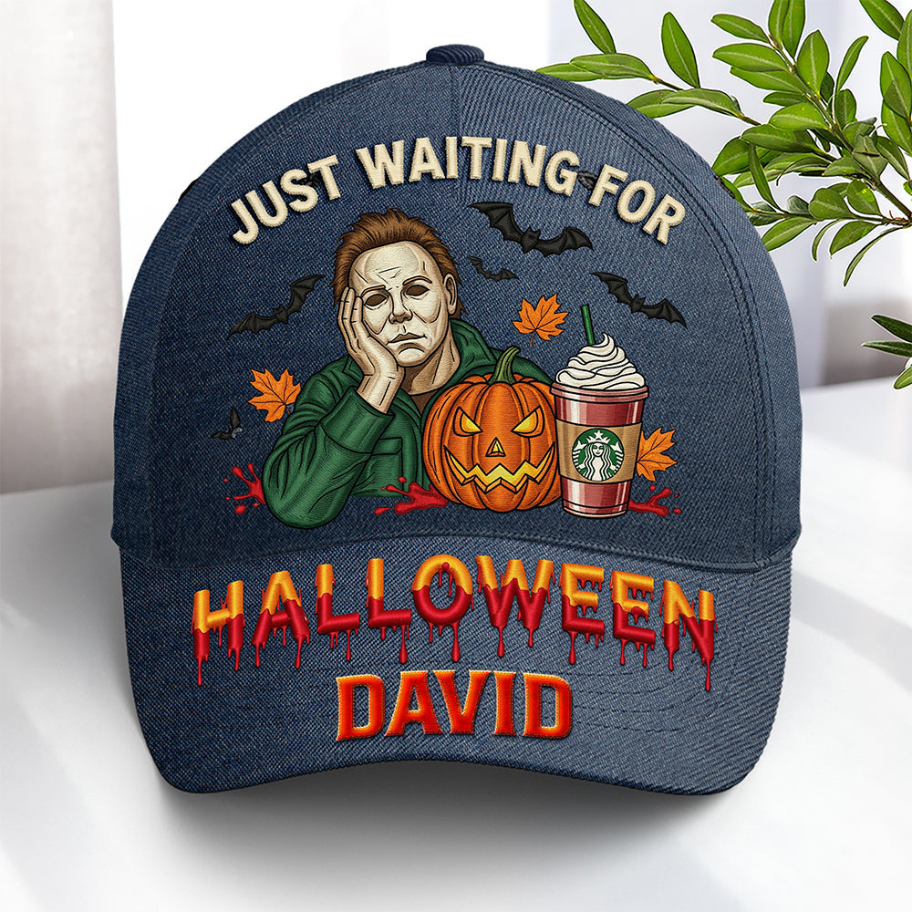 Just Waiting For Halloween - Personalized Slasher Waiting Classic Cap Caps PopCulturePrints