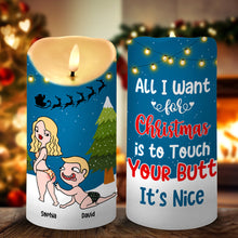 Load image into Gallery viewer, Personalized Christmas Couple Candle - Touch Your Butt | Valentine&#39;s Day Gifts Led Candle PopCulturePrints
