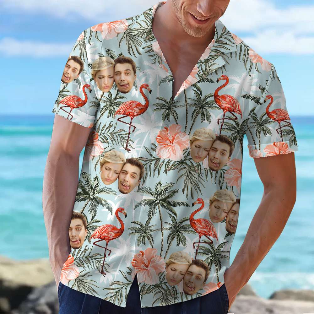 Personalized Hawaiian Shirt with Custom Photo for Couples Hawaiian Shirts PopCulturePrints