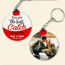Load image into Gallery viewer, Personalized Fishing Couple Keychain - The Best Catch Gift Keychains PopCulturePrints

