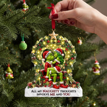 Load image into Gallery viewer, All My Naughty Thoughts Involve Me and You - Personalized Naughty Couple Christmas Ornament
