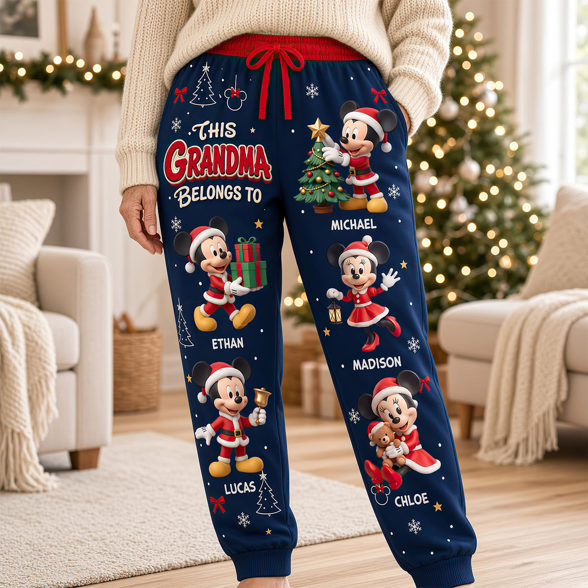 This Grandma Belongs to Her Loved Ones - Personalized Christmas Sweatpants