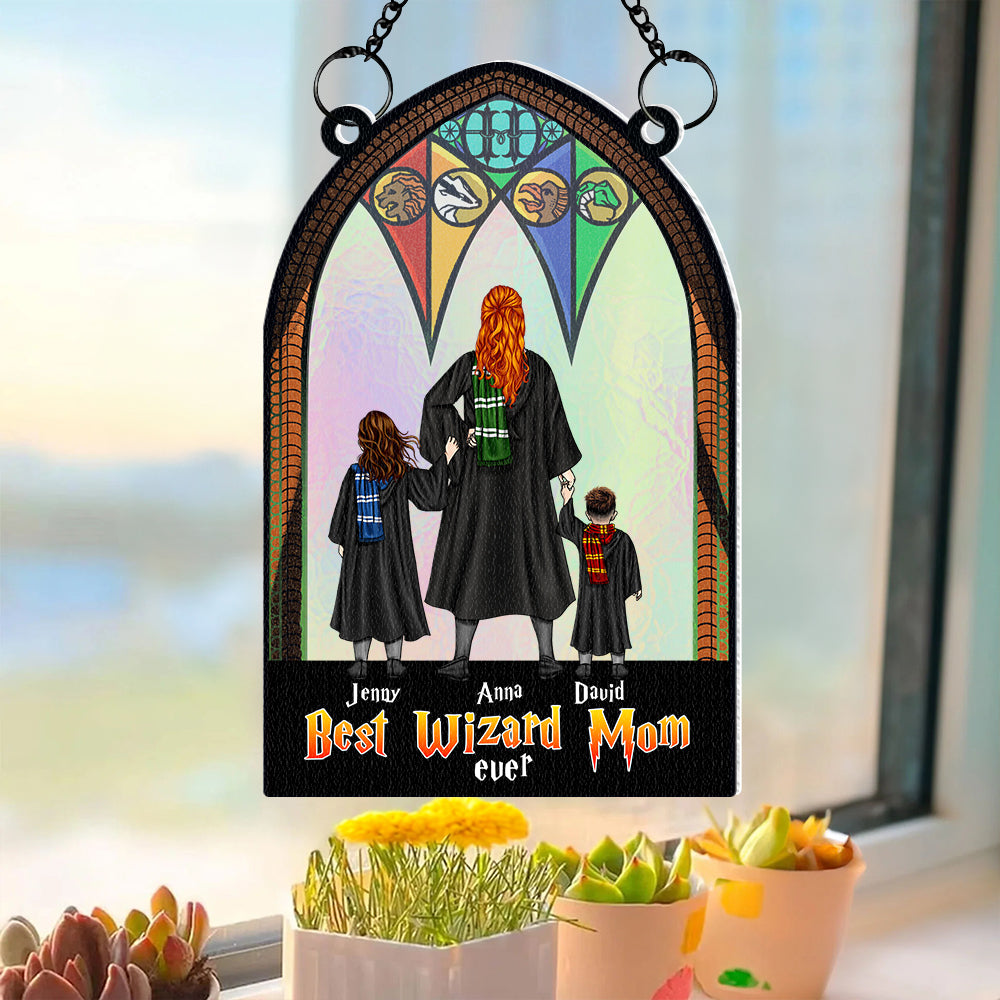 Personalized Best Wizard Mom Ever Suncatcher