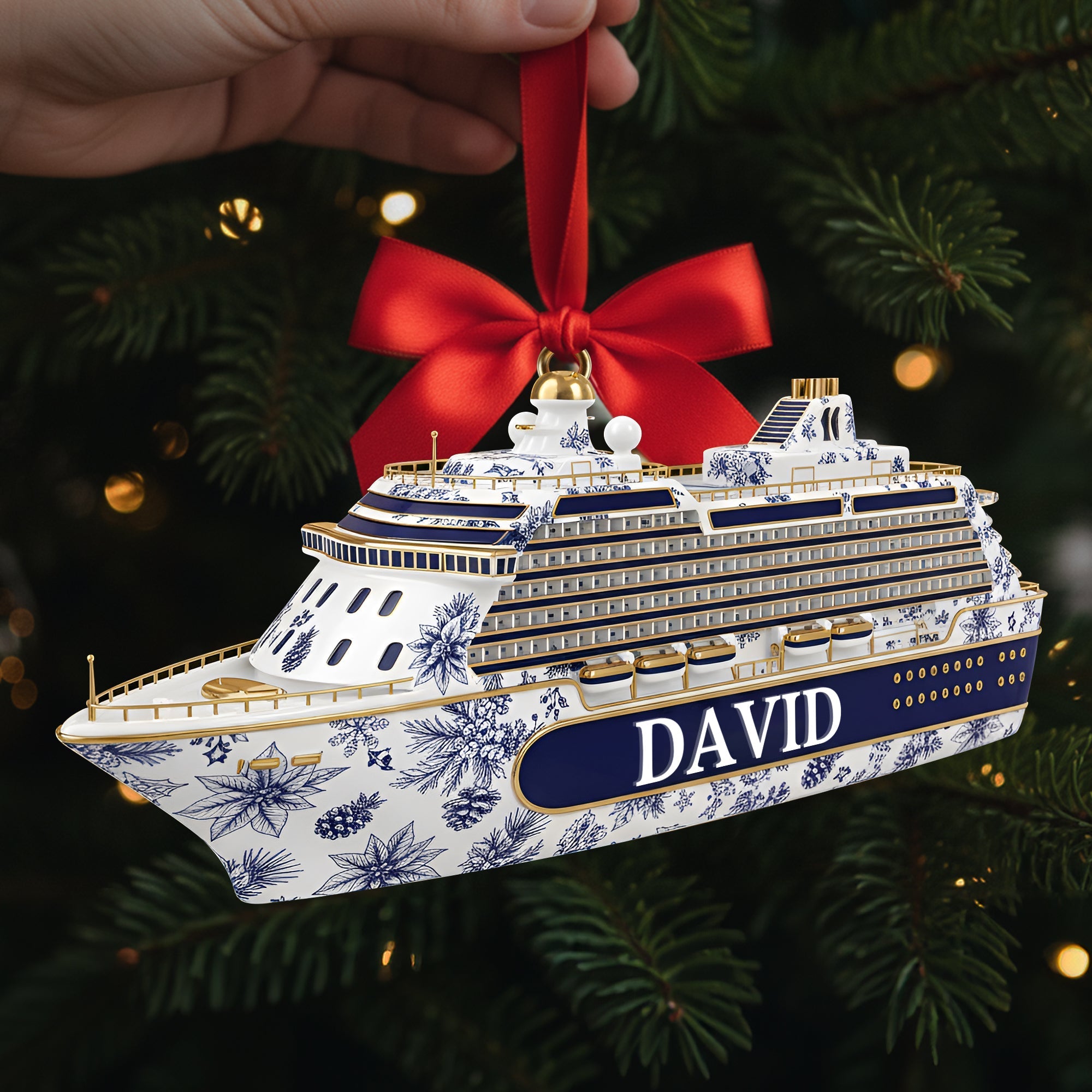 Sail Away with Personalized Charm - Road Trip Cruising Ornament - Custom Gifts for Cruising Lovers Ornament PopCulturePrints
