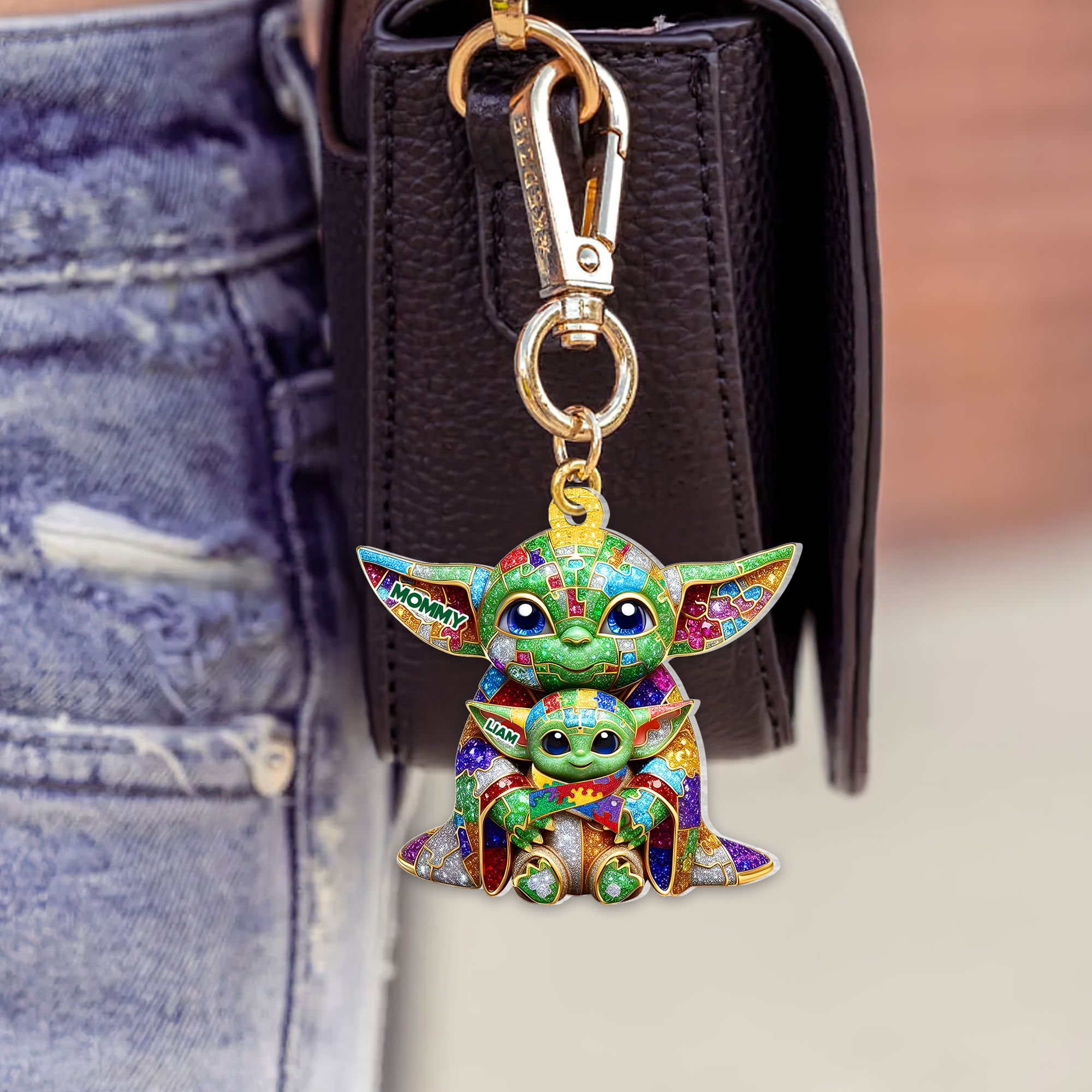 “Mommy is the Heart of the Galaxy” – Personalized Keychain for Moms, Perfect Gift for Mother's Day, Grandma & More Keychains PopCulturePrints