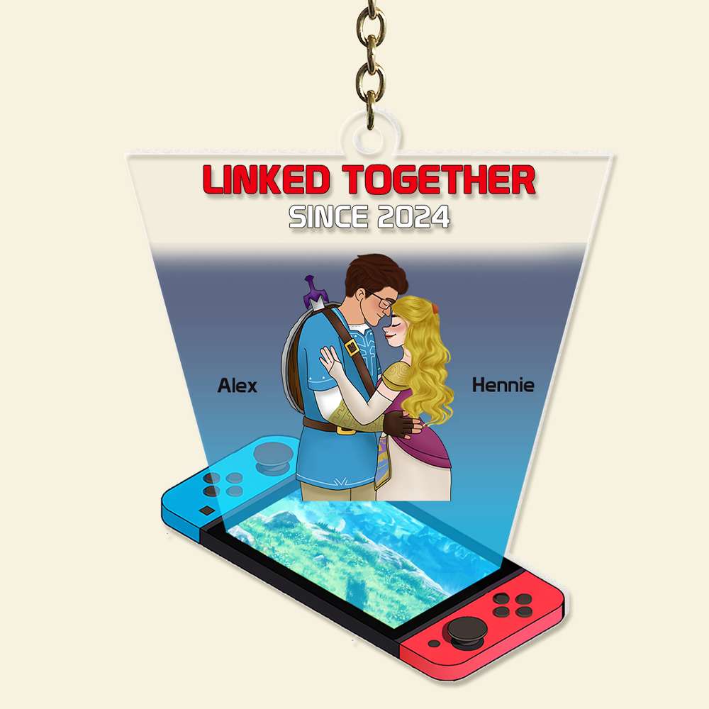 Linked Together Personalized Couple Keychain | Unique Valentine's Day Gifts Keychains PopCulturePrints