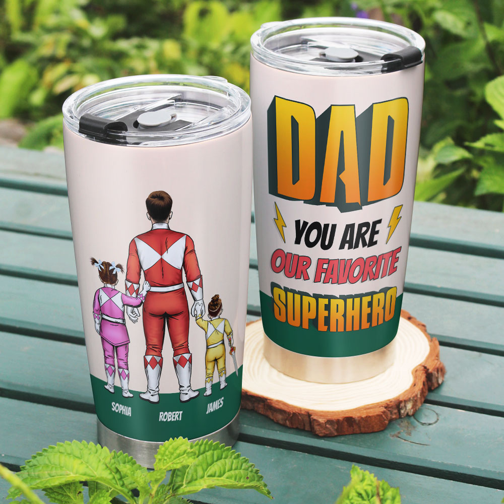 Personalized Superhero Dad Tumbler