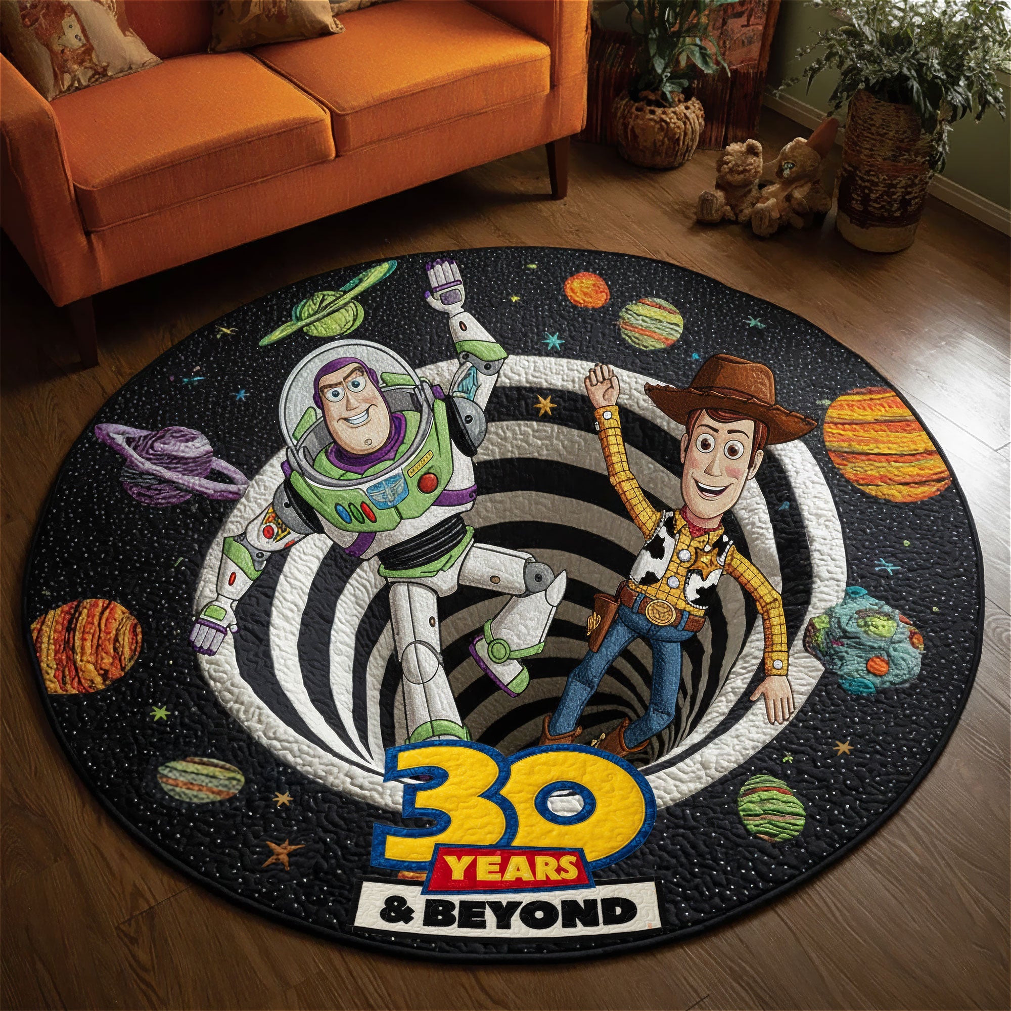 30 Years & Beyond Cartoon Quilted Round Mat - A Personalized Gift for Cartoon Lovers Doormat PopCulturePrints