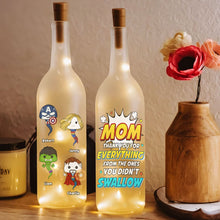 Load image into Gallery viewer, Custom Mom Bottle Lamp - A Funny Superhero Gift for Mothers Bottle Lamp PopCulturePrints
