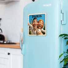 Load image into Gallery viewer, Capture Your Love: Travel Memories Acrylic Fridge Magnet – Personalized Gift for Couples Fridge Magnet PopCulturePrints
