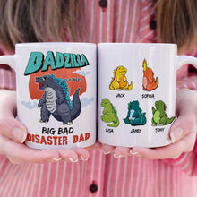 Load image into Gallery viewer, Personalized Baddest Dadzilla Coffee Mug - Perfect Gift for Dad Coffee Mug PopCulturePrints
