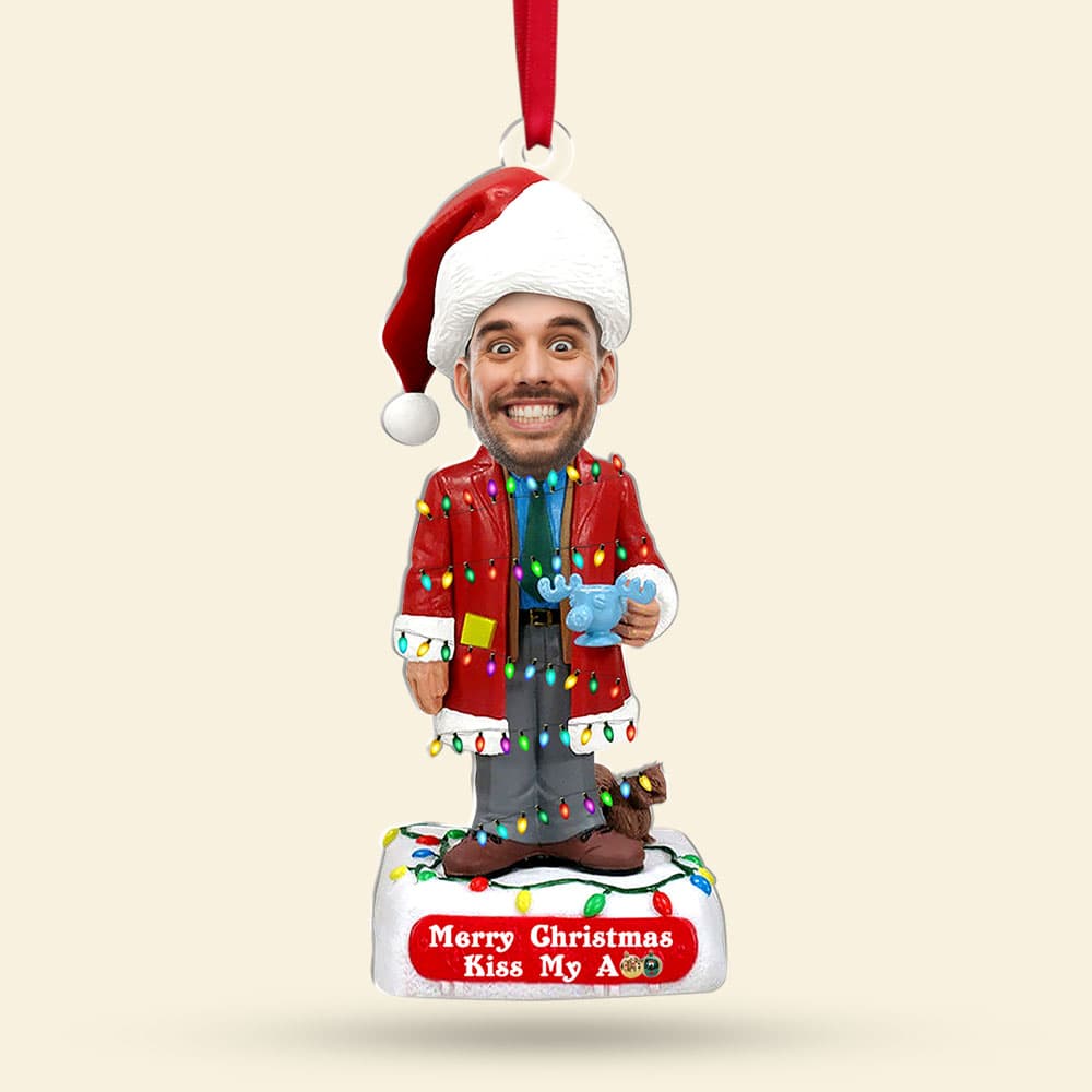 Personalized Funny Christmas Photo Ornament Ornament PopCulturePrints