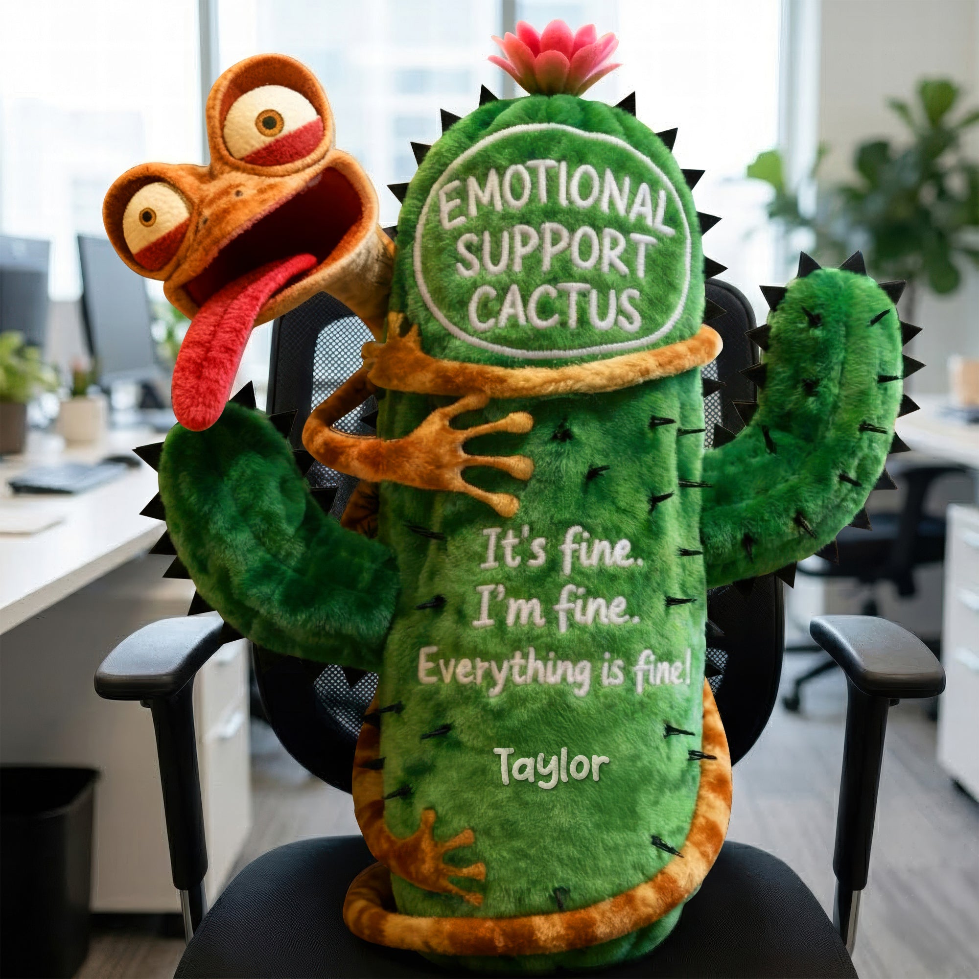 Emotional Support Cactus Custom Shape Pillow - A Fun and Meaningful Personalized Gift Pillow PopCulturePrints
