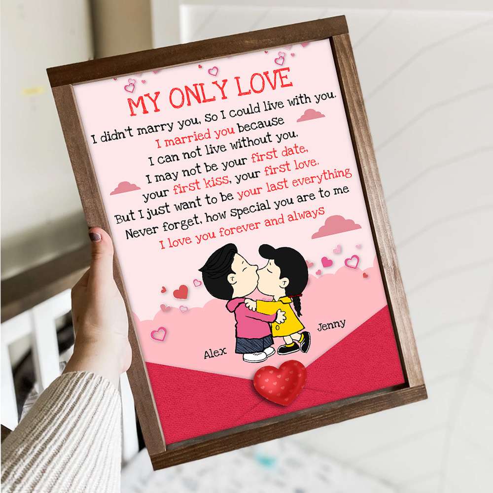 Personalized Cartoon Lovers Canvas Poster - My Only Love Poster & Canvas PopCulturePrints