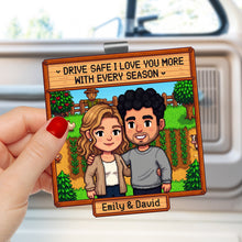 Load image into Gallery viewer, Drive Safe &amp; Love You More - Custom Photo Acrylic Car Visor Clip Gift for Couples Car Visor Clip PopCulturePrints
