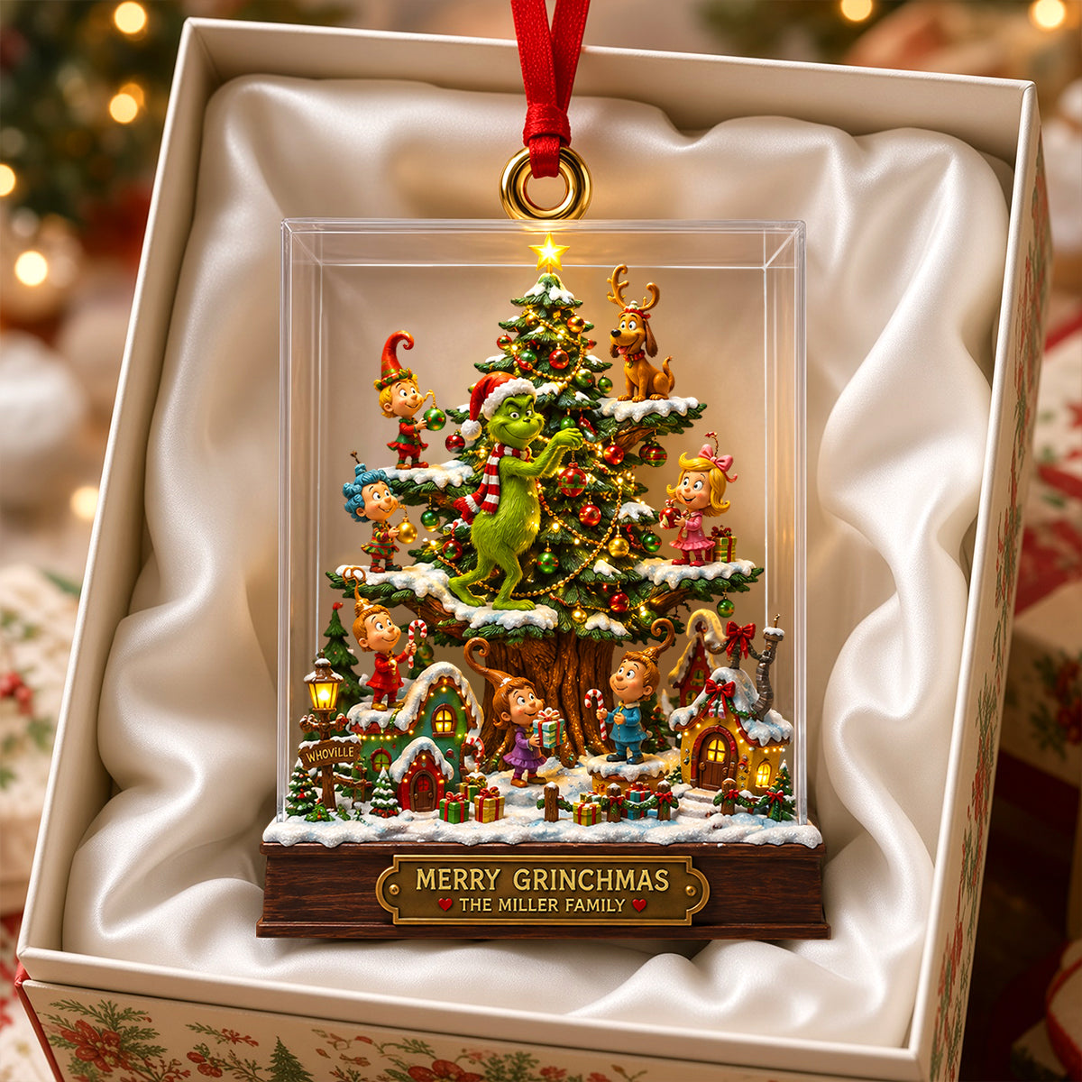 “Celebrate the Whimsical Spirit of Christmas!” - Personalized Family Acrylic Ornament - Custom Gift for Families, Friends, and Loved Ones