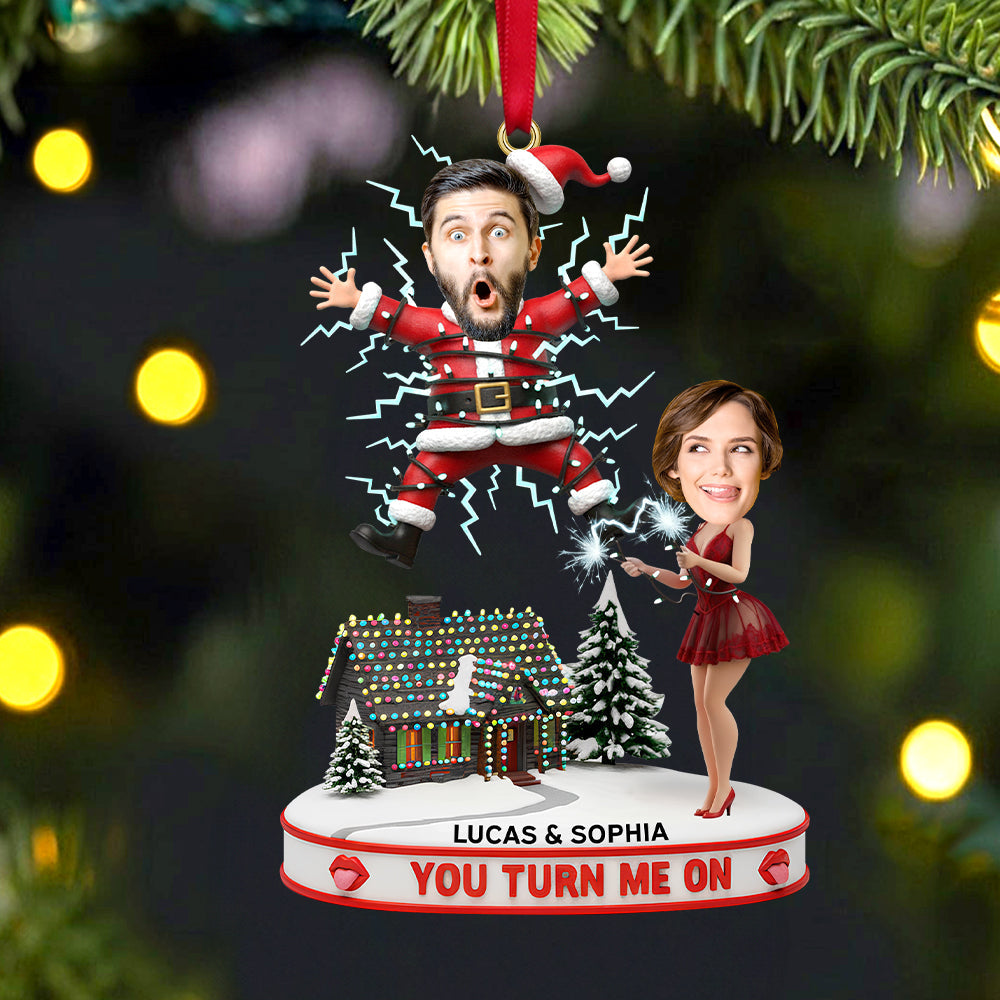 Spark Joy with a Custom Fun Couple Electric Shock Ornament! Ornament PopCulturePrints