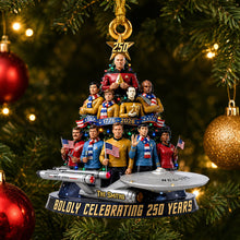 Load image into Gallery viewer, Celebrate 250 Years with Custom Personalization - Patriotic Space Adventure Acrylic Ornament
