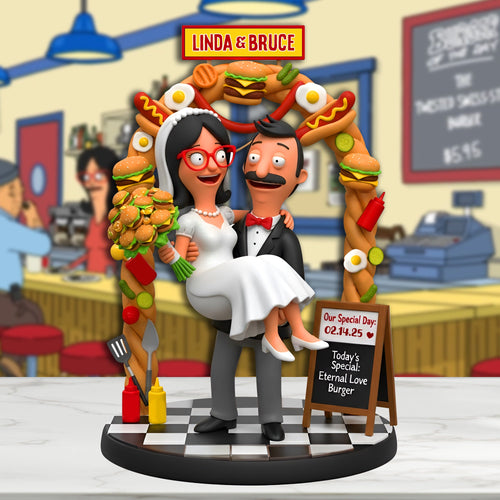 Eternal Love Burger – Personalized Couple Acrylic Plaque for Special Occasions Shaped Plaques PopCulturePrints