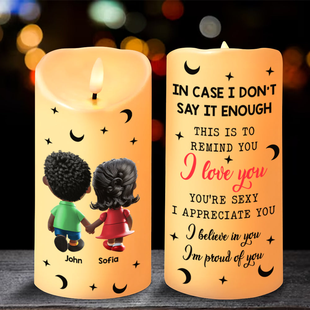 Personalized LED Candle for Couples - Cartoon Design Led Candle PopCulturePrints