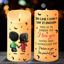 Load image into Gallery viewer, Personalized LED Candle for Couples - Cartoon Design Led Candle PopCulturePrints
