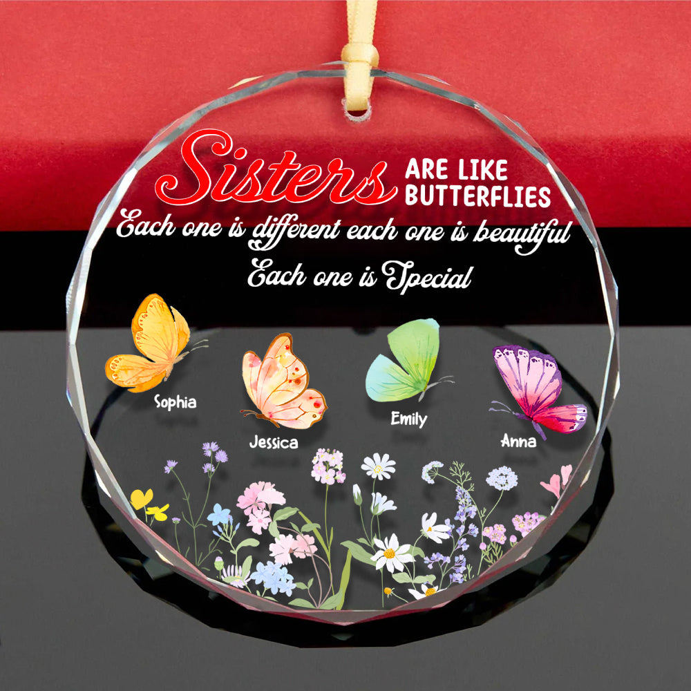 Personalized Butterfly Sister Christmas Ornament Ornament PopCulturePrints