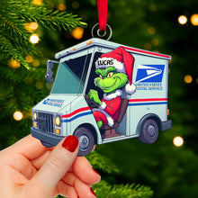 Load image into Gallery viewer, Personalized Christmas Ornament for Postal Workers - Grinch Mailman Ornament PopCulturePrints
